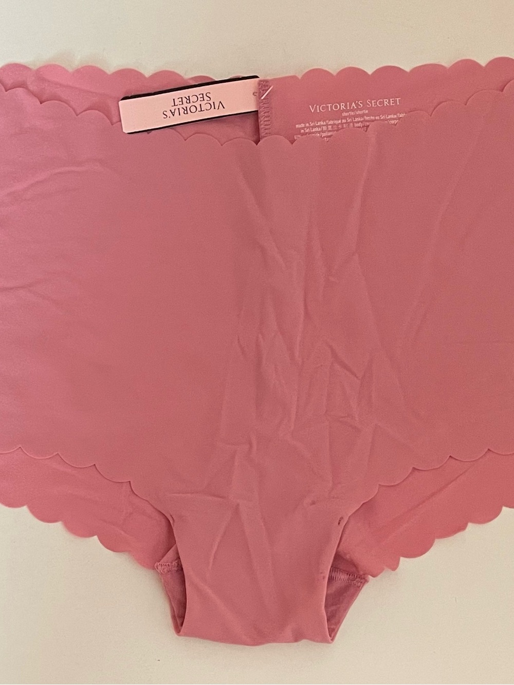 Victoria's Secret Pink Seamless Scallop Edge Shortie Panty Sz L